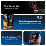 Floral Decorative Glass Case For Realme GT7 Pro