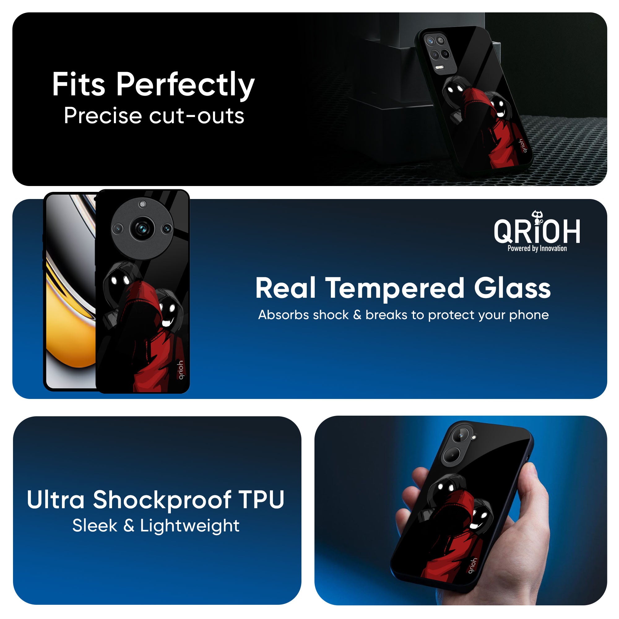 Shadow Character Glass Case for Realme 13 Plus 5G