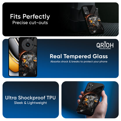 Aggressive Lion Glass Case for Realme 13 Pro Plus 5G