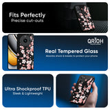 Black Cherry Blossom Glass Case for Realme 13 Plus 5G