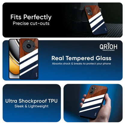 Bold Stripes Glass Case for Realme 13 Plus 5G