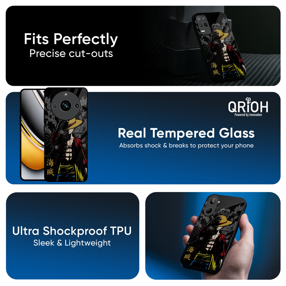 Dark Luffy Glass Case for Realme 13 Plus 5G