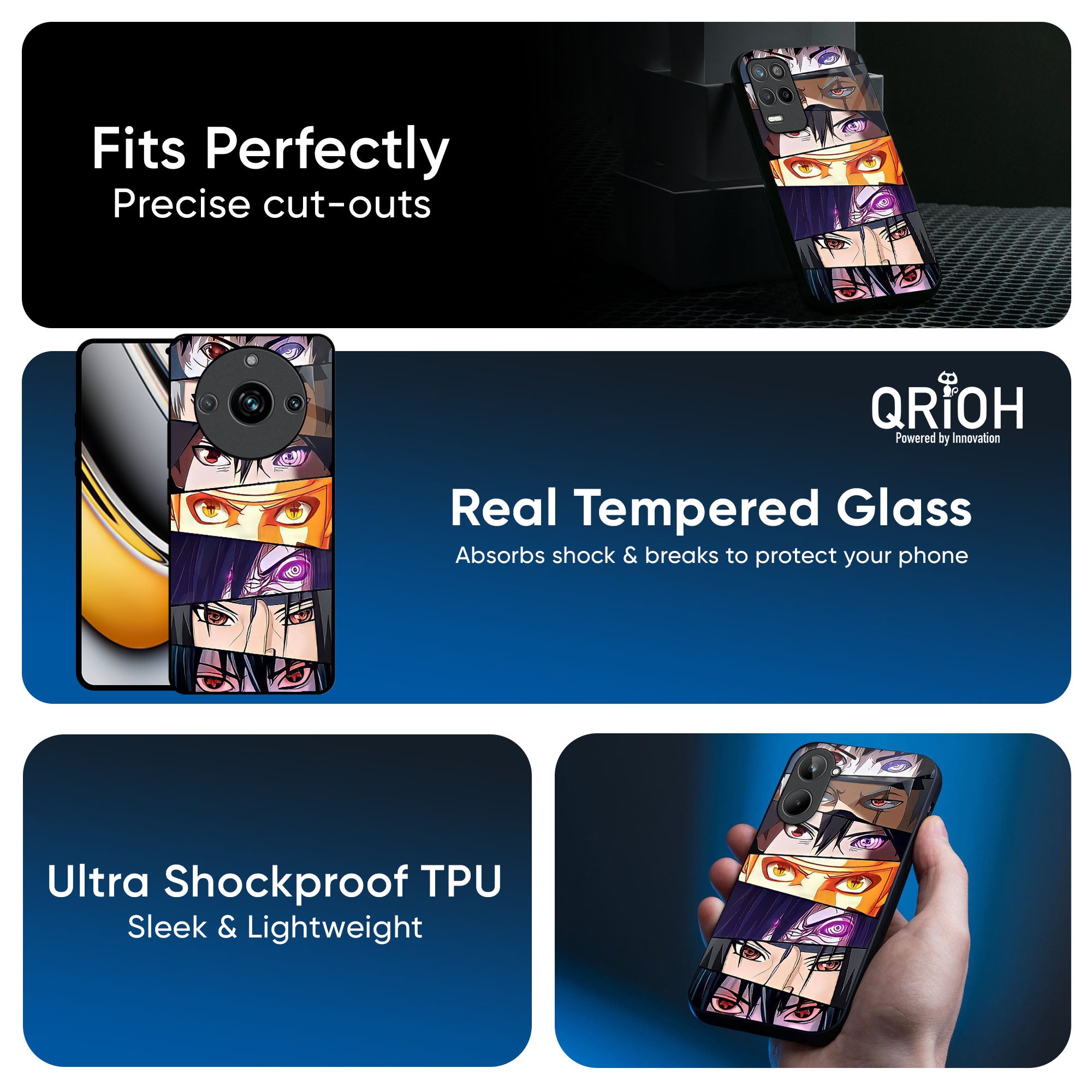 Anime Eyes Glass Case for Realme 13 5G