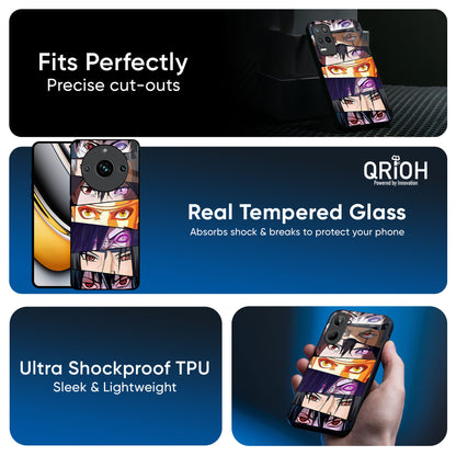 Anime Eyes Glass Case for Realme 13 5G