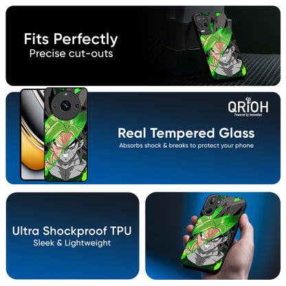 Anime Green Splash Glass Case for Realme 13 5G