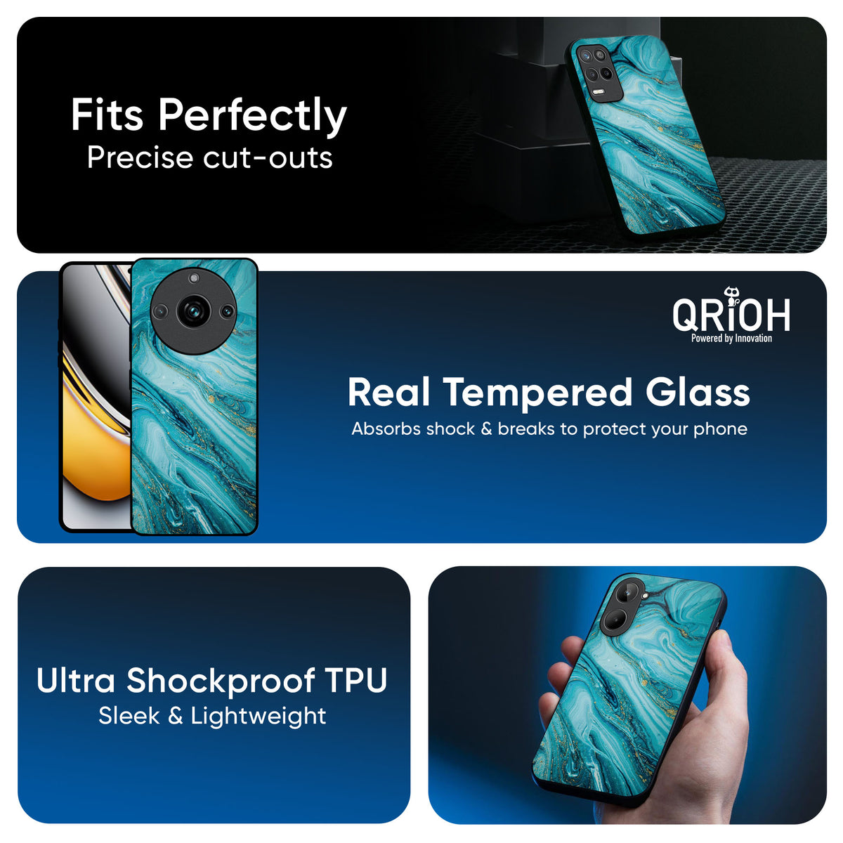 Ocean Marble Glass Case for Realme 13 5G