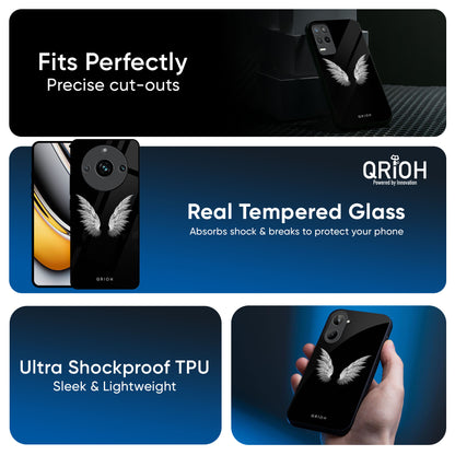 White Angel Wings Glass Case for Realme 13 5G