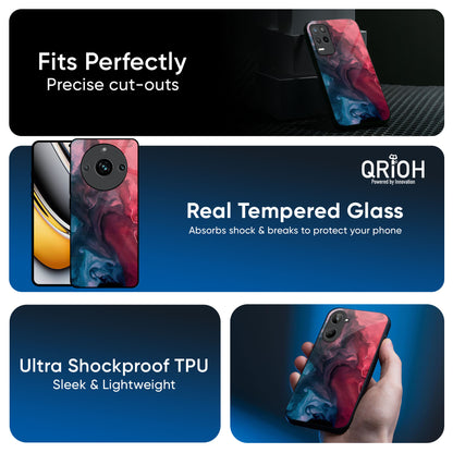 Blue & Red Smoke Glass Case for Realme 13 Plus 5G