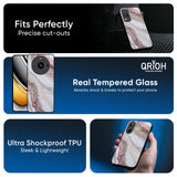 Pink & Gold Gllitter Marble Glass Case for Realme C65 5G