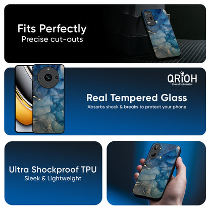 Blue Cool Marble Glass Case for Realme GT7 Pro