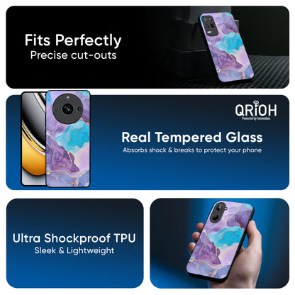 Alcohol ink Marble Glass Case for Realme 13 Plus 5G
