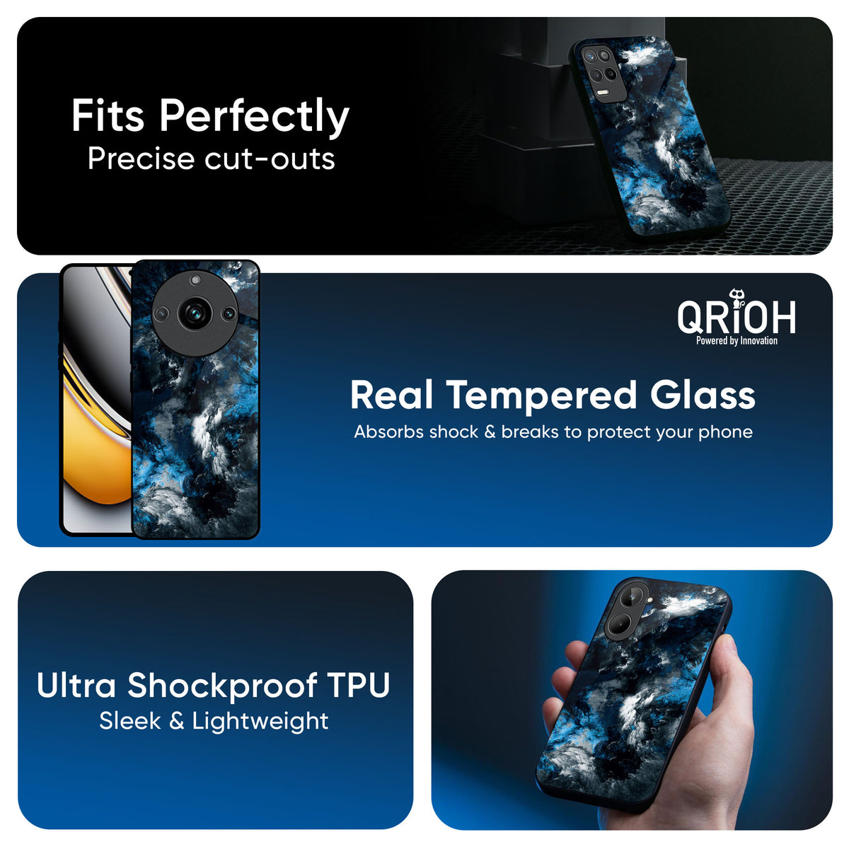 Cloudy Dust Glass Case for Realme 13 Plus 5G