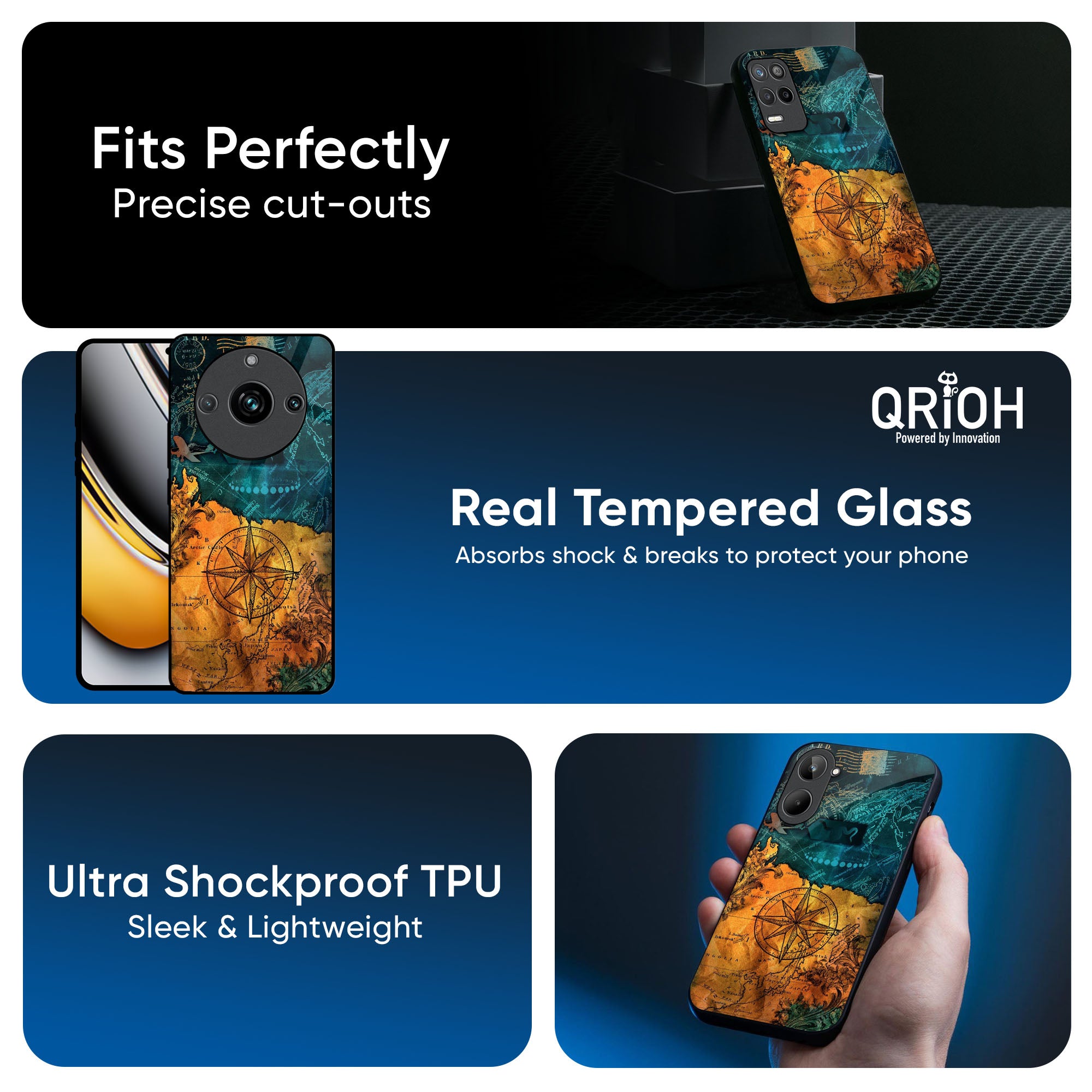Architecture Map Glass Case for Realme 13 Plus 5G