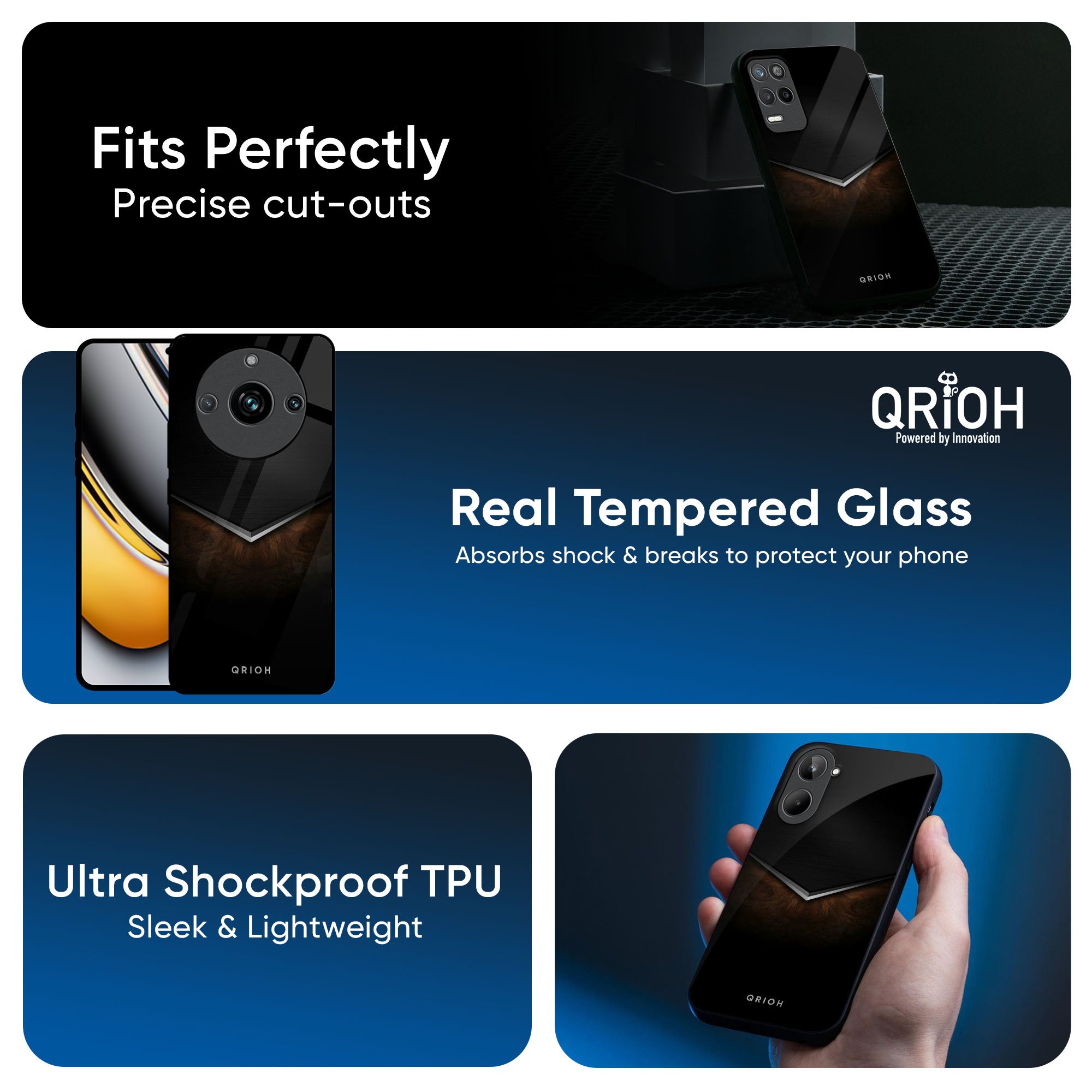 Dark Walnut Glass Case for Realme 13 Pro Plus 5G