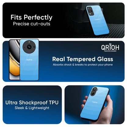 Wavy Blue Pattern Glass Case for Realme 13 5G