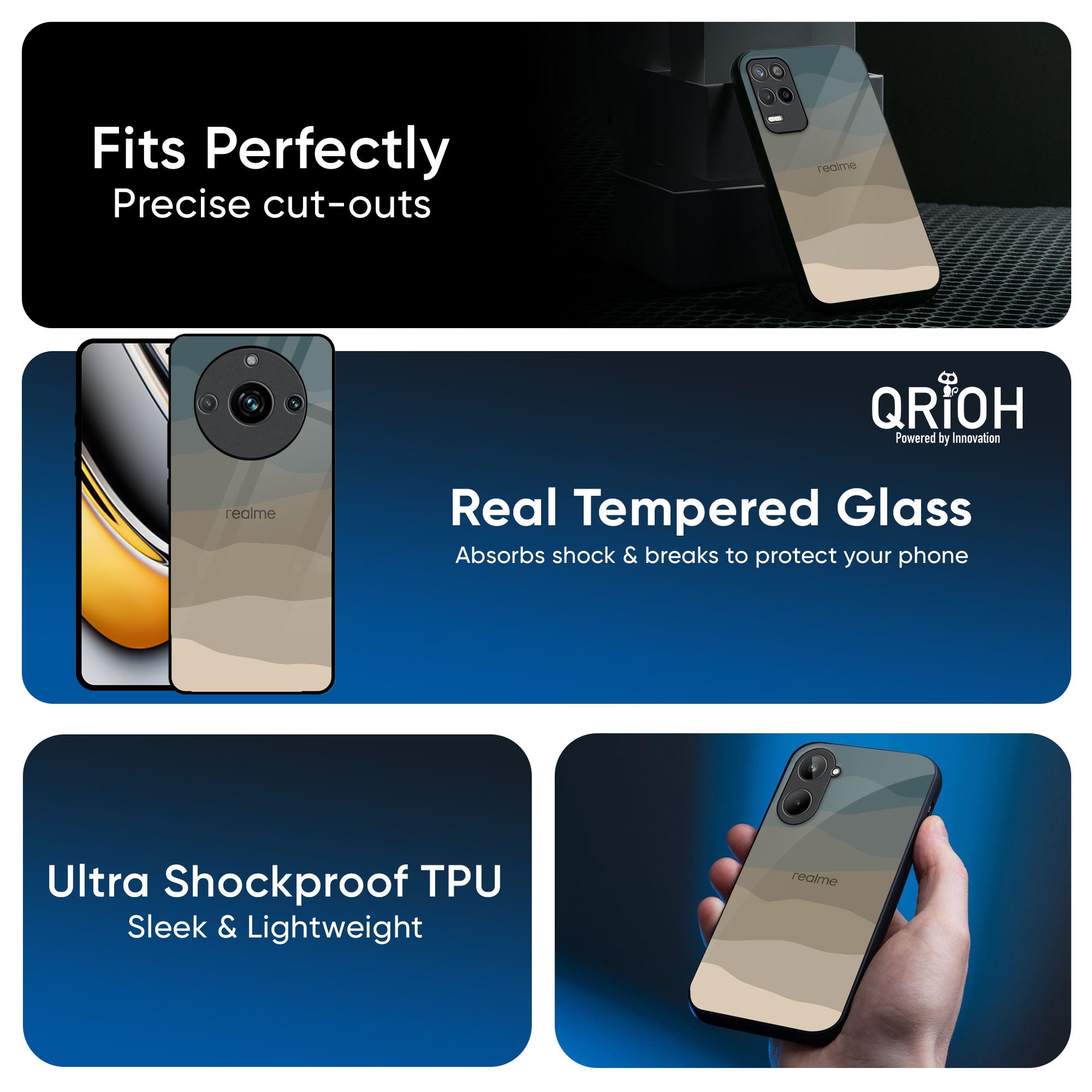 Abstract Mountain Pattern Glass Case for Realme 13 5G