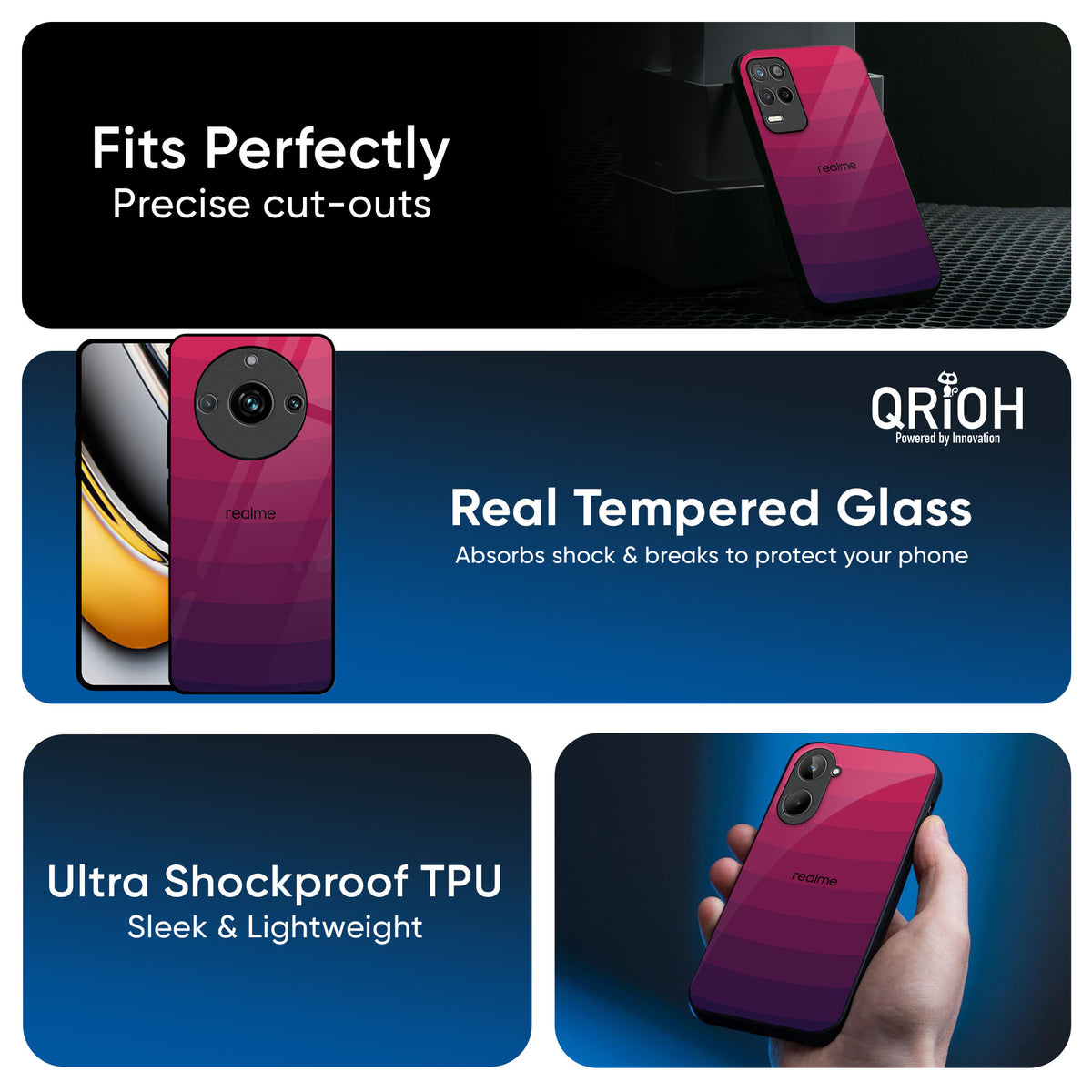 Wavy Pink Pattern Glass Case for Realme 13 5G