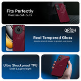 Classic Burgundy Glass Case for Realme 13 Plus 5G