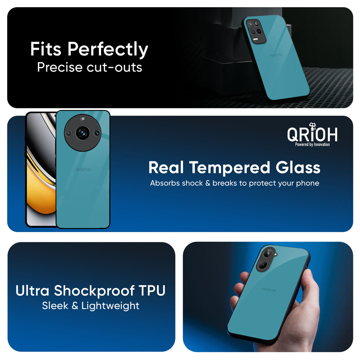 Oceanic Turquiose Glass Case for Realme 13 5G