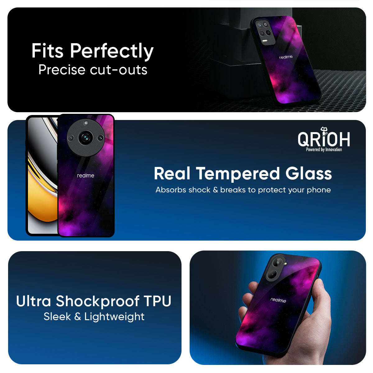 Pink Galaxy Glass Case for Realme GT7 Pro