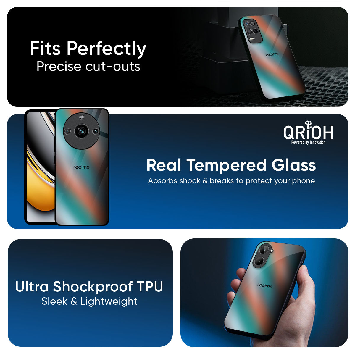 Melted Emerald Glass Case for Realme GT7 Pro