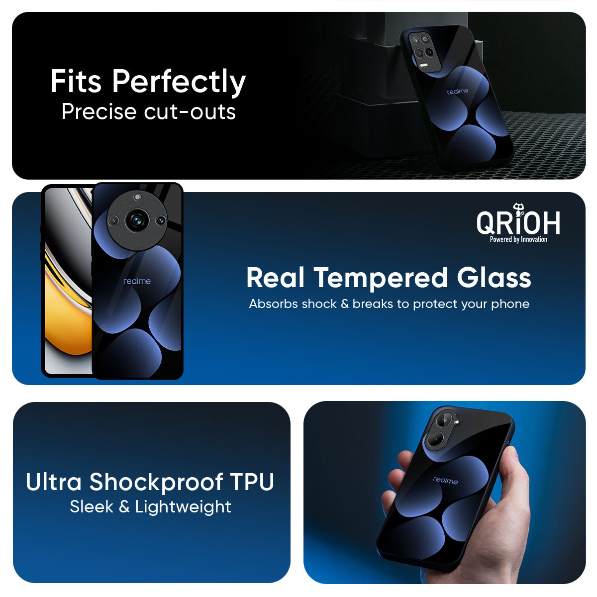 Five Blue Spots Glass Case for Realme GT7 Pro