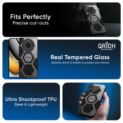 Hexagon Style Glass Case For Realme GT7 Pro