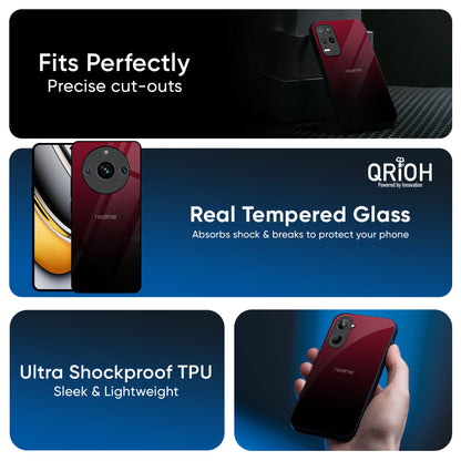 Wine Red Glass Case For Realme 13 5G