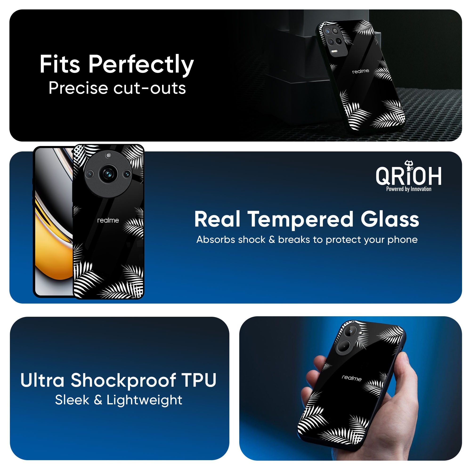 Zealand Fern Design Glass Case For Realme GT7 Pro