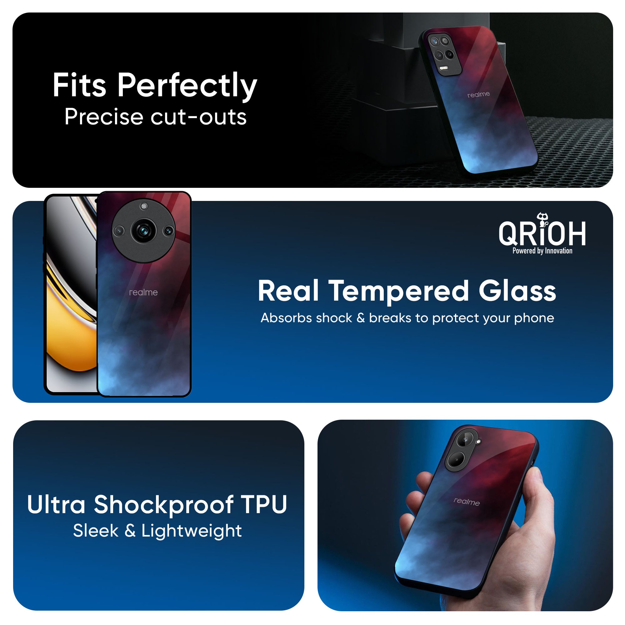 Smokey Watercolor Glass Case for Realme 13 5G