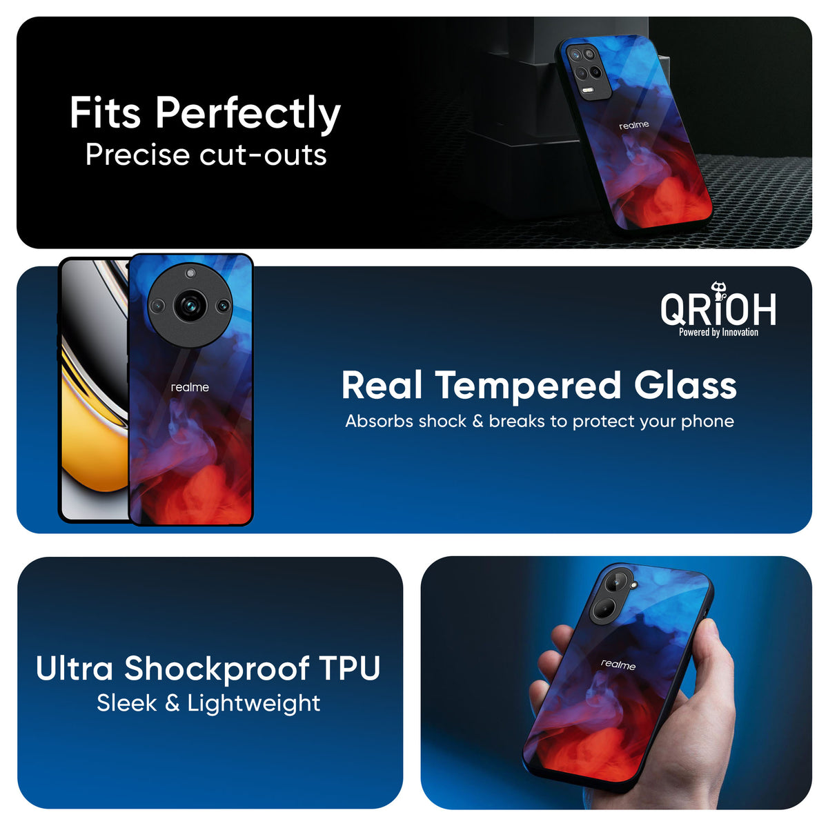 Dim Smoke Glass Case for Realme 13 5G