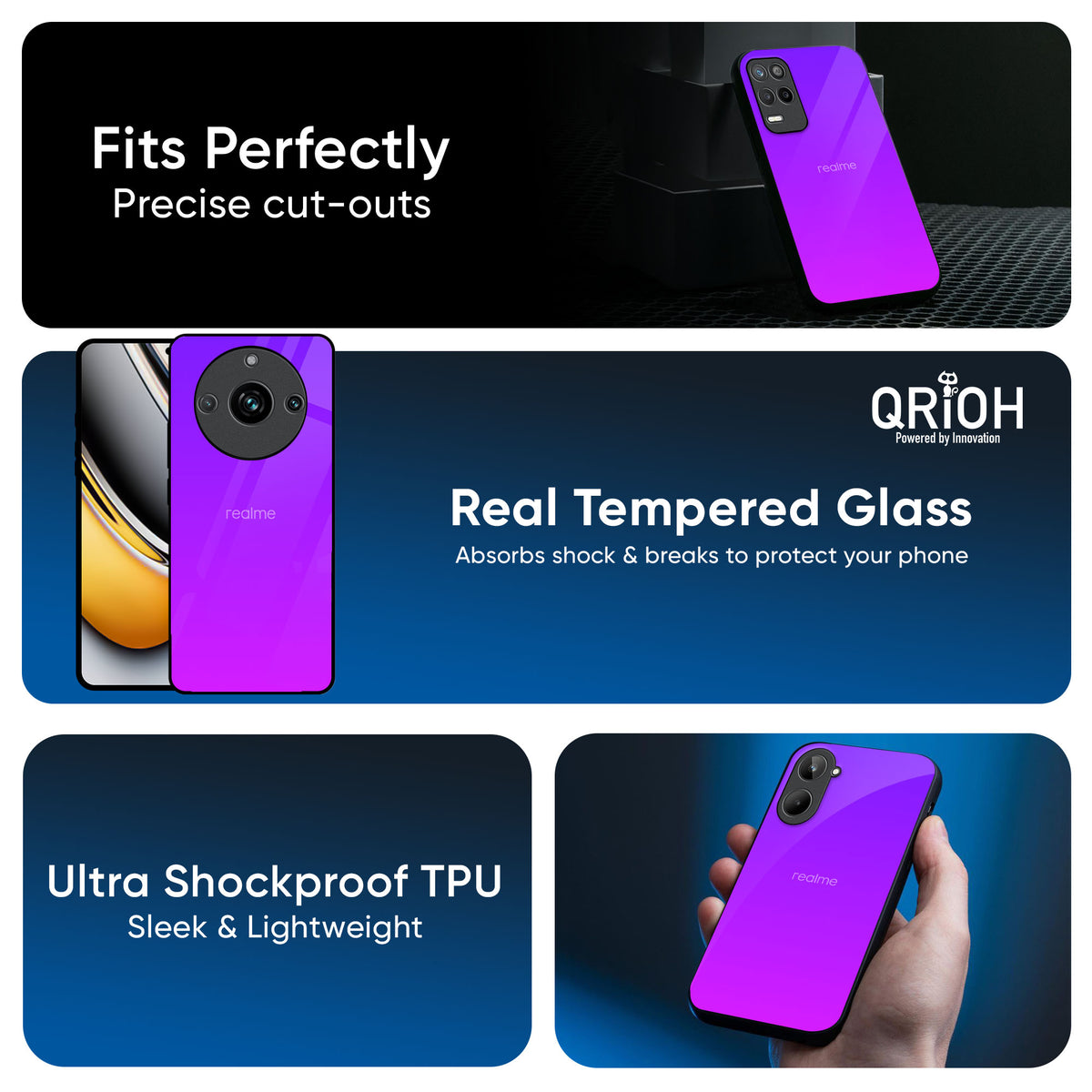 Purple Pink Glass Case for Realme 13 5G