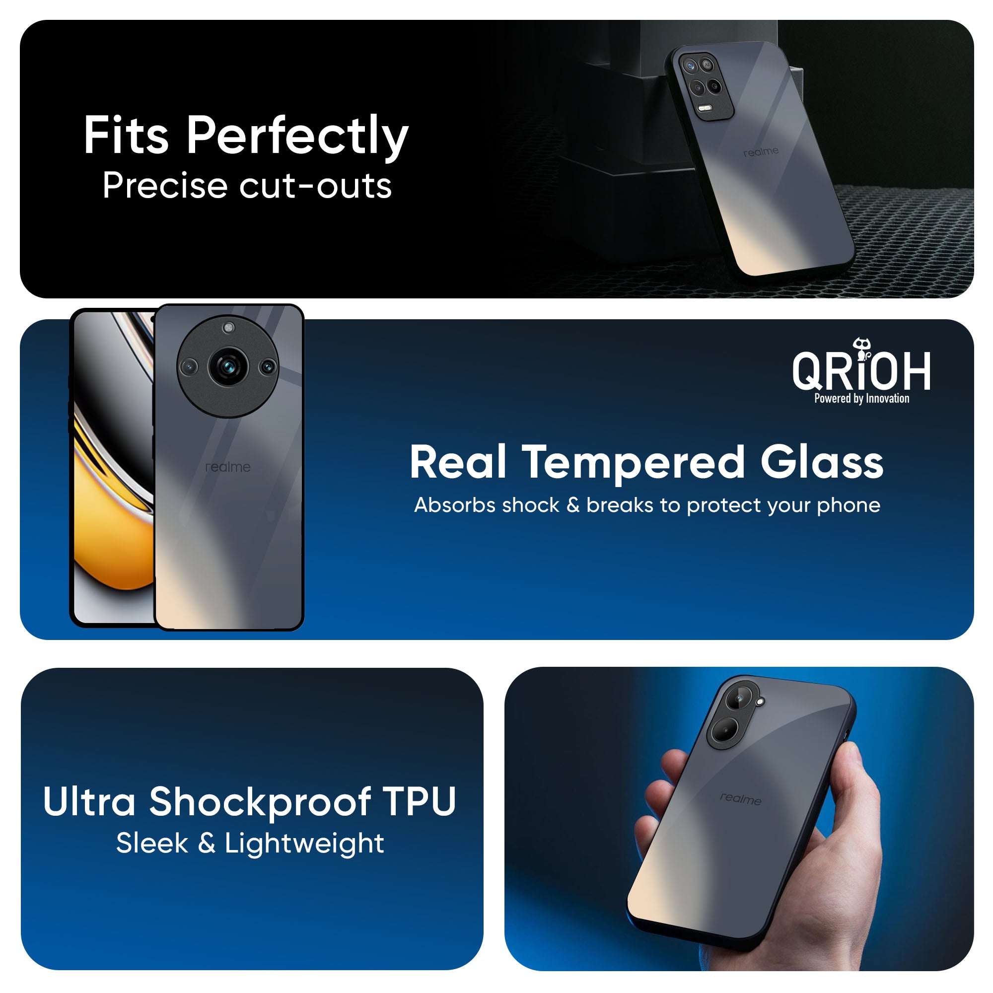 Metallic Gradient Glass Case for Realme 13 Plus 5G