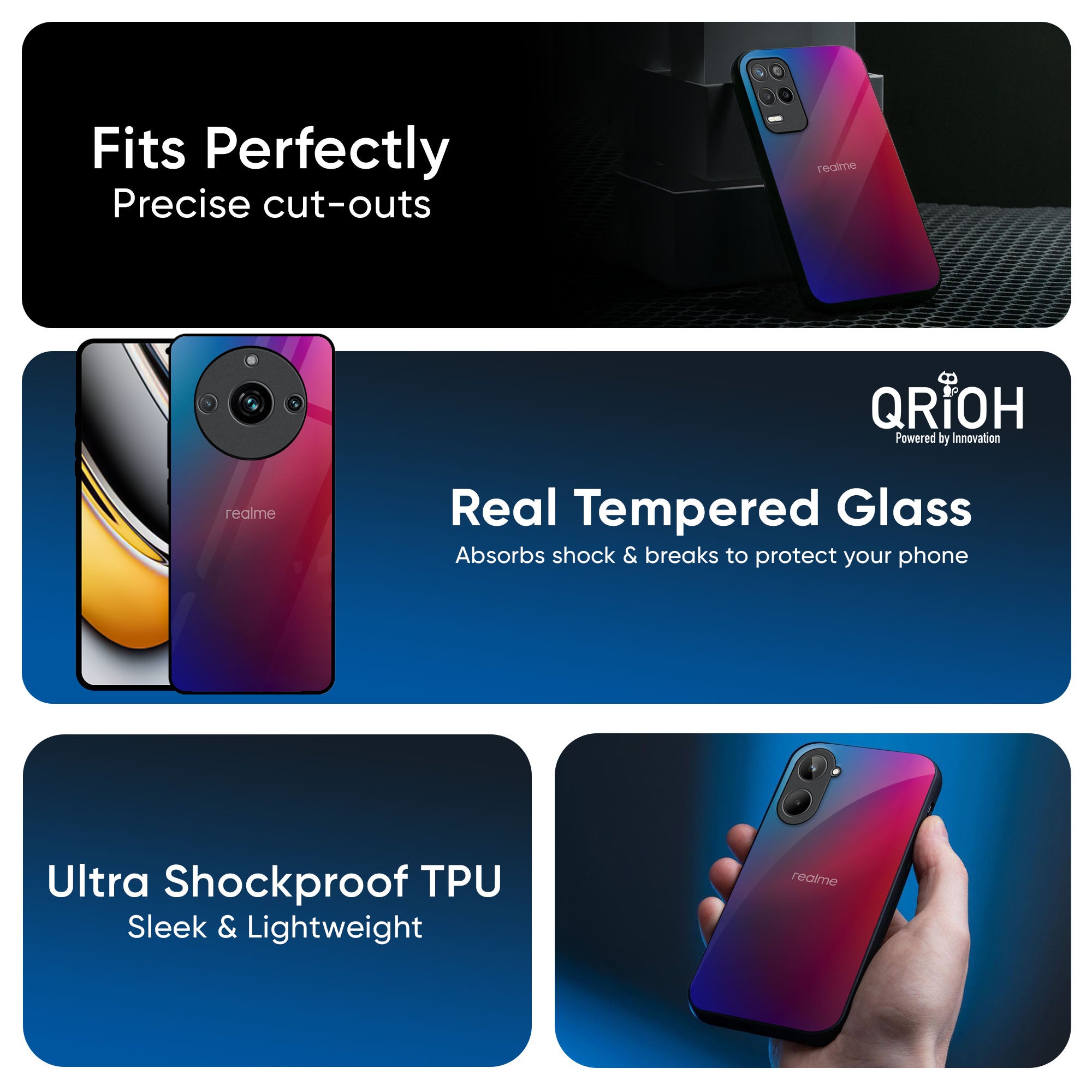 Magical Color Shade Glass Case for Realme 13 5G