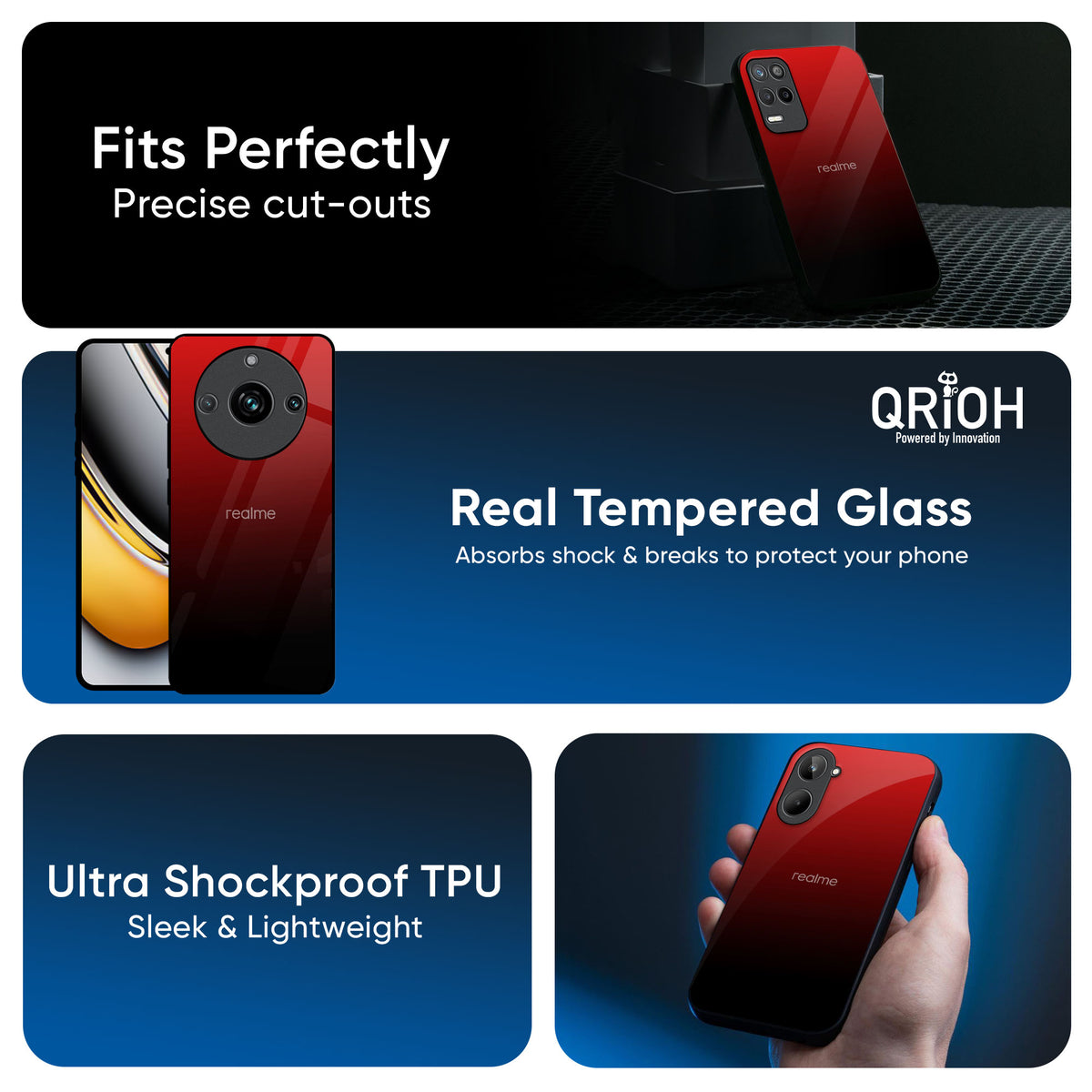 Maroon Faded Glass Case for Realme GT7 Pro