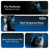 Half Blue Flower Glass Case for Samsung Galaxy S25 5G