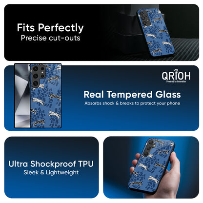 Blue Cheetah Glass Case for Samsung Galaxy A16 5G