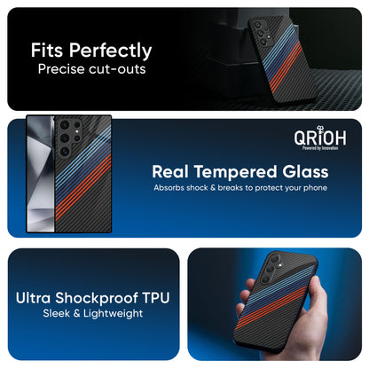 Carbon Inspired Glass Case for Samsung Galaxy A55 5G