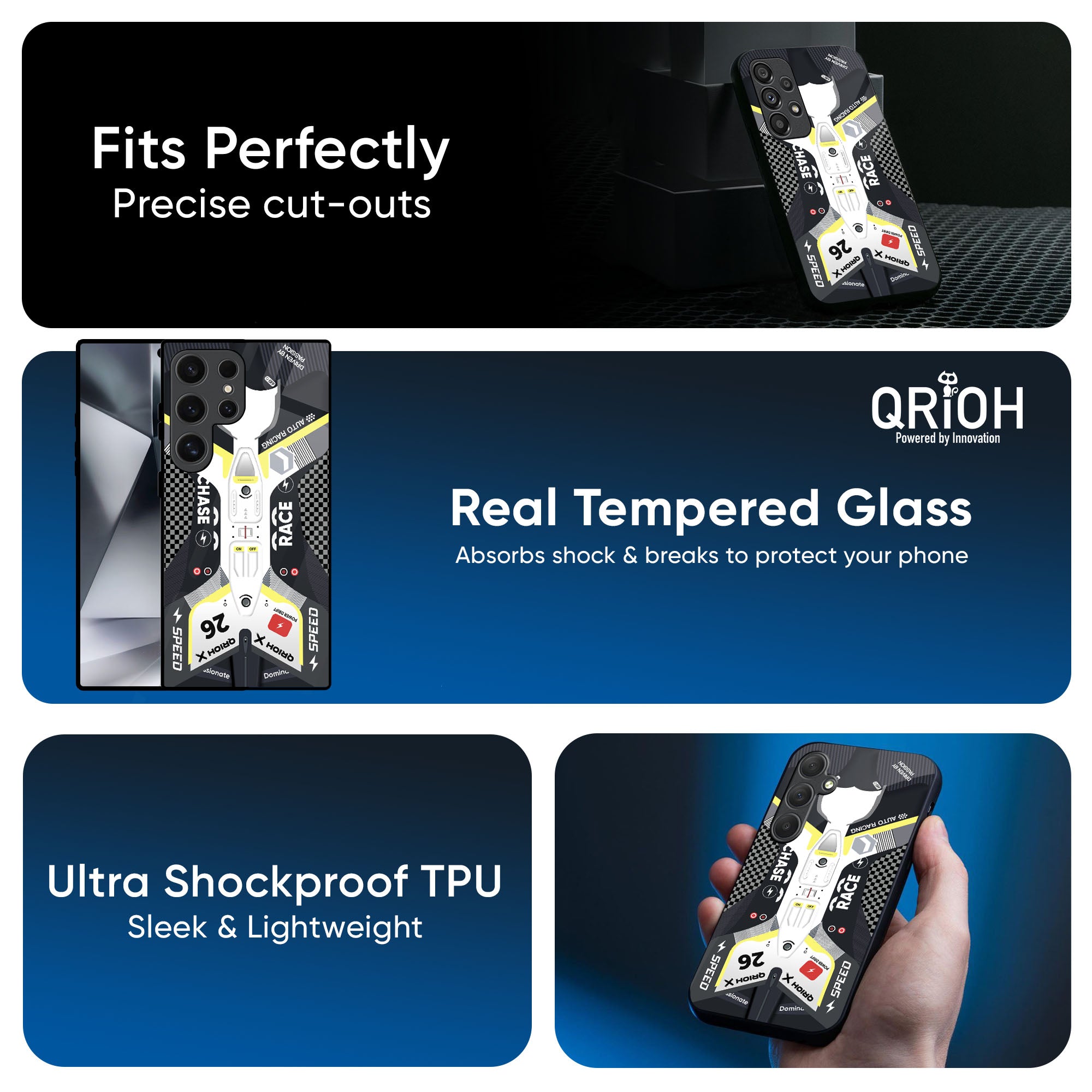 Car Enthusiast Glass Case for Samsung Galaxy F41
