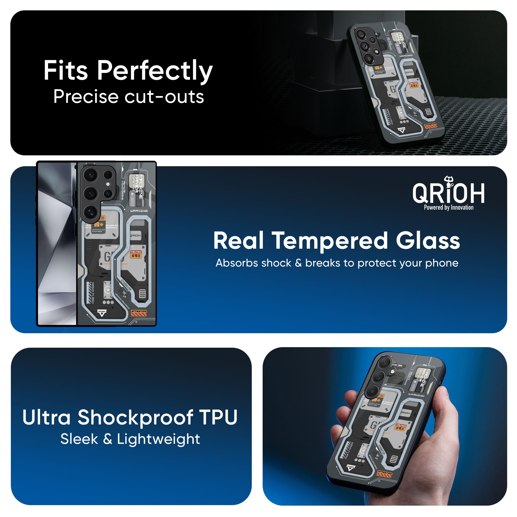 Retro Futuristic Glass Case for Samsung Galaxy F41