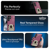 Funny Pug Face Glass Case For Samsung Galaxy S25 5G