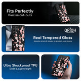 Black Cherry Blossom Glass Case for Samsung Galaxy S25 5G