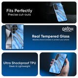 Vibrant Blue Marble Glass Case for Samsung Galaxy S25 5G