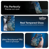 Blue Cool Marble Glass Case for Samsung Galaxy S25 5G