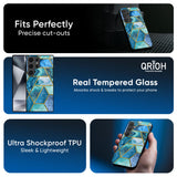 Turquoise Geometrical Marble Glass Case for Samsung Galaxy A36 5G