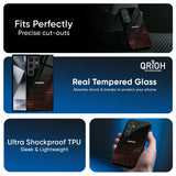 Wooden Mat Glass Case for Samsung Galaxy S25 Ultra 5G