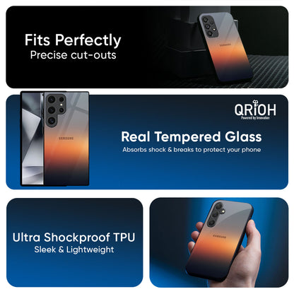 Aesthetic Orange Glass Case for Samsung Galaxy F15 5G