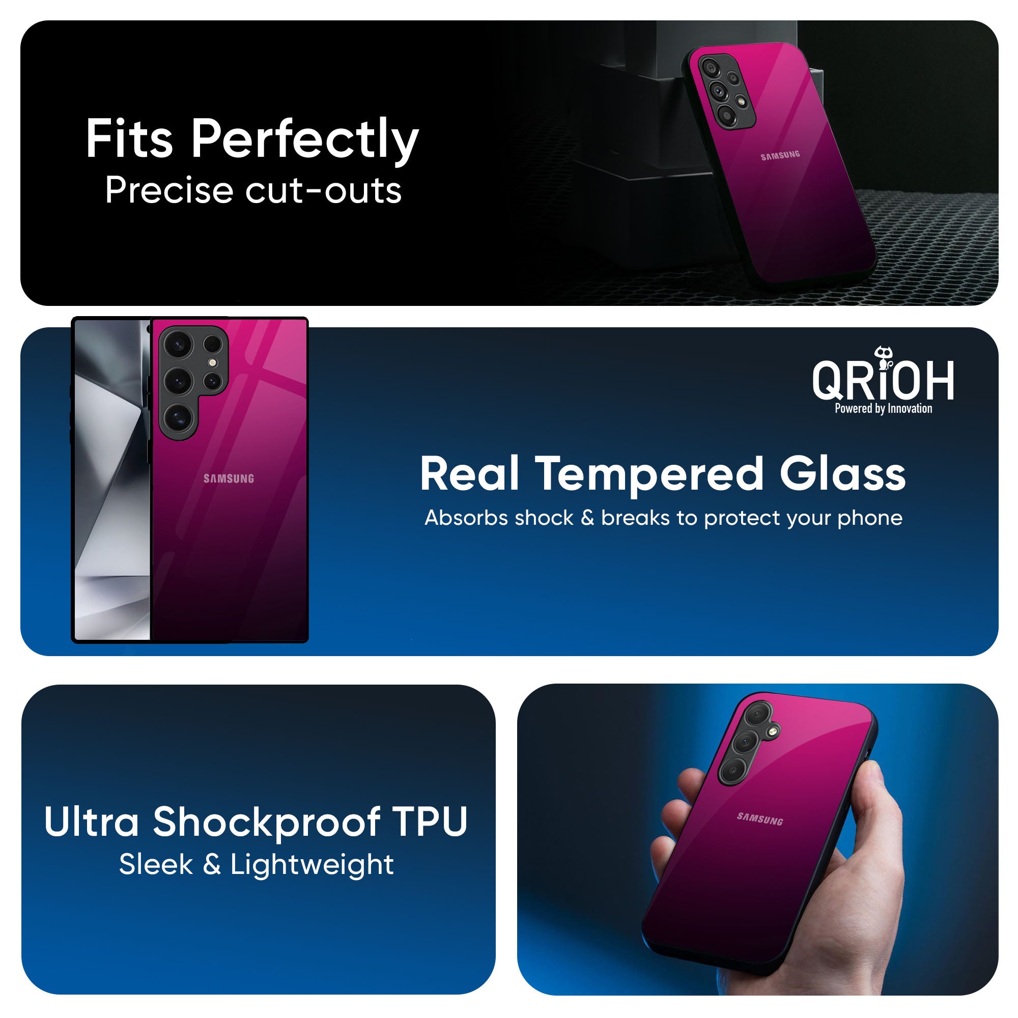Purple Ombre Pattern Glass Case for Samsung Galaxy A16 5G
