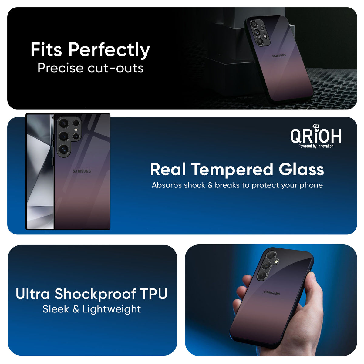 Grey Ombre Glass Case for Samsung Galaxy S25 5G