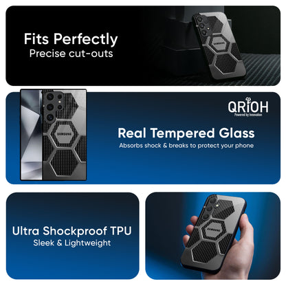 Hexagon Style Glass Case For Samsung Galaxy A56 5G